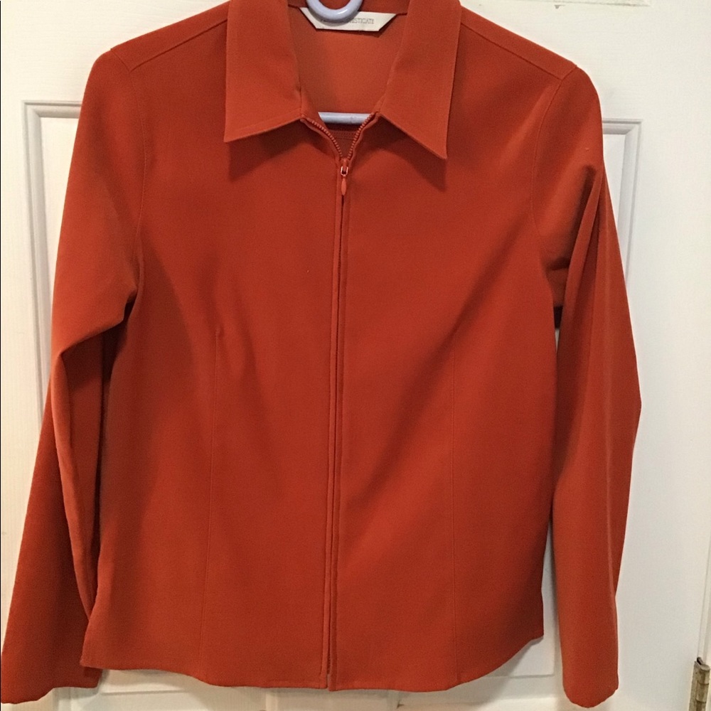 PETITE SOPHISTICATE SIENNA MOLESKIN ZIP JACKET S